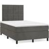 Image de vidaXL Lit boxspring avec matelas gris foncé 120x200 cm velours