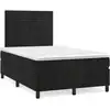 Image de vidaXL Lit boxspring avec matelas noir 120x200 cm velours