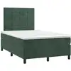 Image de vidaXL Lit boxspring avec matelas vert foncé 120x200 cm velours