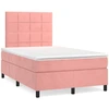 Image de vidaXL Lit boxspring avec matelas rose 120x200 cm velours