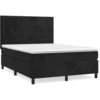 Image de vidaXL Lit boxspring avec matelas noir 140x190 cm velours