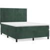 Image de vidaXL Lit boxspring avec matelas vert foncé 140x190 cm velours