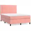 Image de vidaXL Lit boxspring avec matelas rose 140x190 cm velours