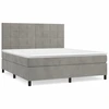 Image de vidaXL Lit boxspring avec matelas gris clair 160x200 cm velours