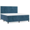Image de vidaXL Lit boxspring avec matelas bleu foncé 160x200 cm velours