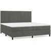 Image de vidaXL Lit boxspring avec matelas gris foncé 200x200 cm velours