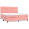Image de vidaXL Lit boxspring avec matelas rose 200x200 cm velours