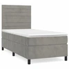 Image de vidaXL Lit boxspring avec matelas gris clair 80x200 cm velours