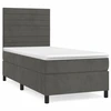 Image de vidaXL Lit boxspring avec matelas gris foncé 80x200 cm velours