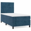 Image de vidaXL Lit boxspring avec matelas bleu foncé 80x200 cm velours