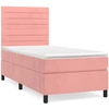 Image de vidaXL Lit boxspring avec matelas rose 90x190 cm velours