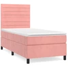 Image de vidaXL Lit boxspring avec matelas rose 90x200 cm velours
