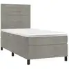 Image de vidaXL Lit boxspring avec matelas gris clair 100x200 cm velours