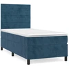 Image de vidaXL Lit boxspring avec matelas bleu foncé 100x200 cm velours