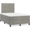 Image de vidaXL Lit boxspring avec matelas gris clair 120x200 cm velours