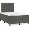 Image de vidaXL Lit boxspring avec matelas gris fonc © 120x200 cm velours