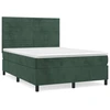 Image de vidaXL Lit boxspring avec matelas vert foncé 140x190 cm velours
