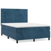 Image de vidaXL Lit boxspring avec matelas bleu foncé 140x190 cm velours