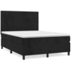 Image de vidaXL Lit boxspring avec matelas noir 140x200 cm velours