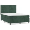Image de vidaXL Lit boxspring avec matelas vert foncé 140x200 cm velours