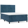 Image de vidaXL Lit boxspring avec matelas bleu foncé 140x200 cm velours