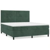 Image de vidaXL Lit boxspring avec matelas vert foncé 160x200 cm velours