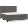 Image de vidaXL Lit boxspring avec matelas gris foncé 180x200 cm velours