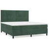 Image de vidaXL Lit boxspring avec matelas vert foncé 180x200 cm velours
