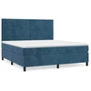 Image de vidaXL Lit boxspring avec matelas bleu foncé 180x200 cm velours