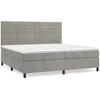 Image de vidaXL Lit boxspring avec matelas gris clair 200x200 cm velours