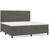 Image de vidaXL Lit boxspring avec matelas gris foncé 200x200 cm velours