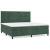 Image de vidaXL Lit boxspring avec matelas vert foncé 200x200 cm velours