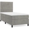 Image de vidaXL Lit boxspring avec matelas gris clair 80x200 cm velours