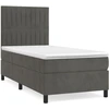Image de vidaXL Lit boxspring avec matelas gris foncé 90x190 cm velours