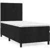 Image de vidaXL Lit boxspring avec matelas noir 90x190 cm velours