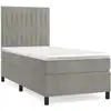 Image de vidaXL Lit boxspring avec matelas gris clair 100x200 cm velours
