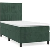 Image de vidaXL Lit boxspring avec matelas vert foncé 100x200 cm velours