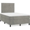 Image de vidaXL Lit boxspring avec matelas gris clair 120x200 cm velours