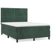 Image de vidaXL Lit boxspring avec matelas vert foncé 140x190 cm velours
