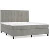 Image de vidaXL Lit boxspring avec matelas gris clair 140x200 cm velours