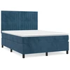 Image de vidaXL Lit boxspring avec matelas bleu foncé 140x200 cm velours
