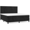 Image de vidaXL Lit boxspring avec matelas noir 160x200 cm velours
