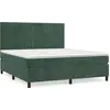 Image de vidaXL Lit boxspring avec matelas vert foncé 160x200 cm velours