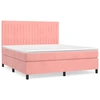 Image de vidaXL Lit boxspring avec matelas rose 160x200 cm velours