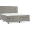 Image de vidaXL Lit boxspring avec matelas gris clair 180x200 cm velours