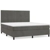 Image de vidaXL Lit boxspring avec matelas gris foncé 180x200 cm velours