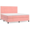 Image de vidaXL Lit boxspring avec matelas rose 180x200 cm velours