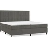 Image de vidaXL Lit boxspring avec matelas gris foncé 200x200 cm velours