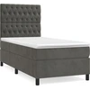 Image de vidaXL Lit boxspring avec matelas gris foncé 80x200 cm velours