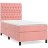 Image de vidaXL Lit boxspring avec matelas rose 100x200 cm velours